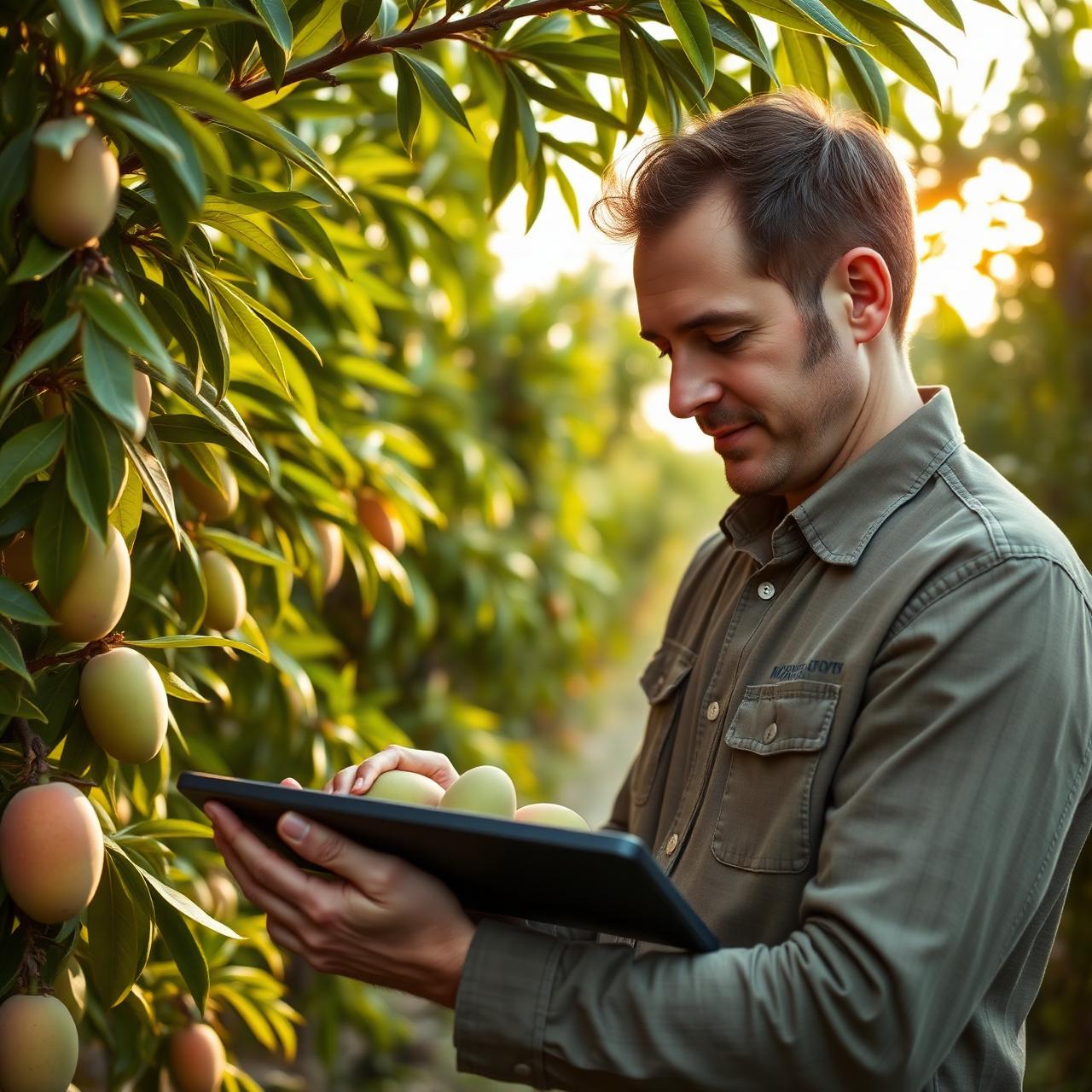 Agronomist in mango orchard